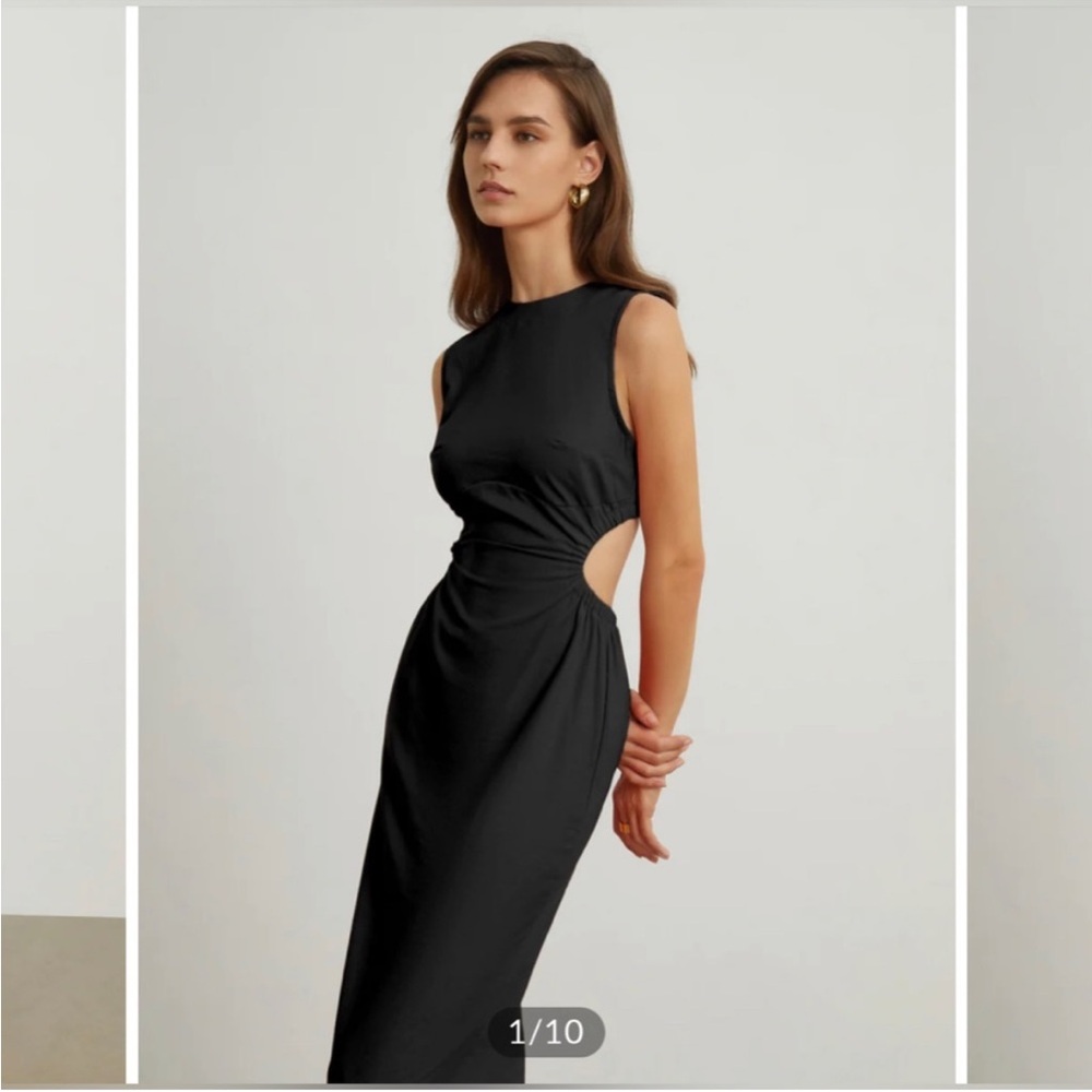 Commense Black Backless Dress